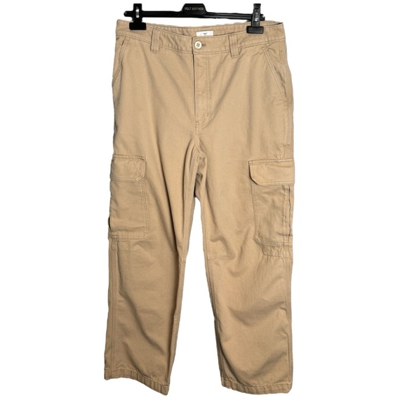 Aritzia TNA Corbett Cargo Pant Size 12 Tan Loose Baggy Wide Leg 90s Y2K Utility - Picture 2 of 16